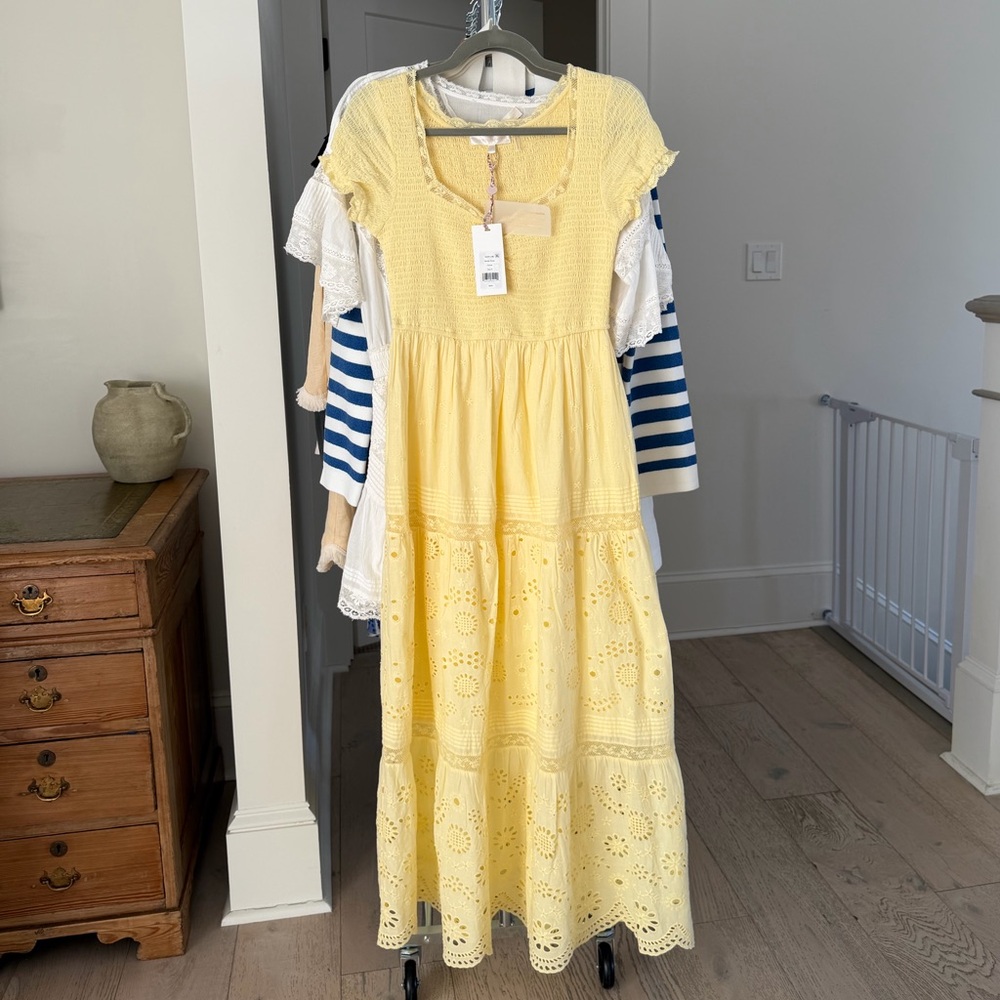 LoveShackFancy Bisolet Midi Dress